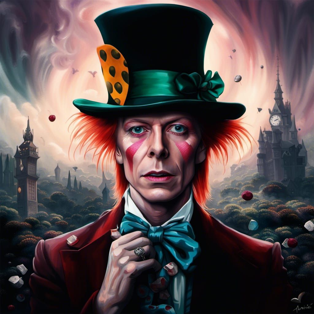 David Bowie As The Mad Hatter ,Annie Lennox as Alice In Wond...