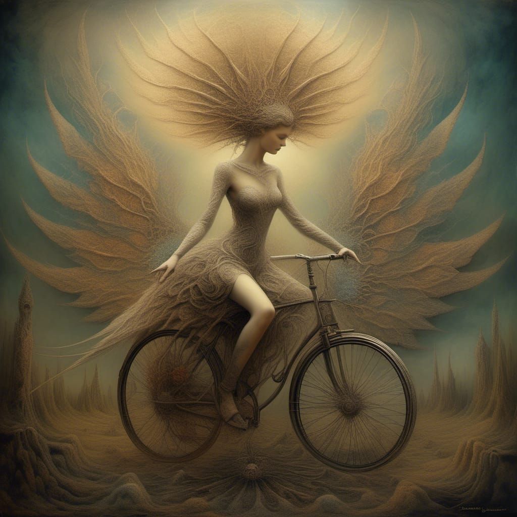 Bicycle Nymph Rides Through Fractal Seed Pods