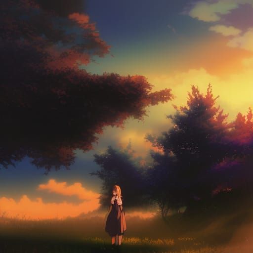 Anime Witch Girl in Studio Ghibli Style