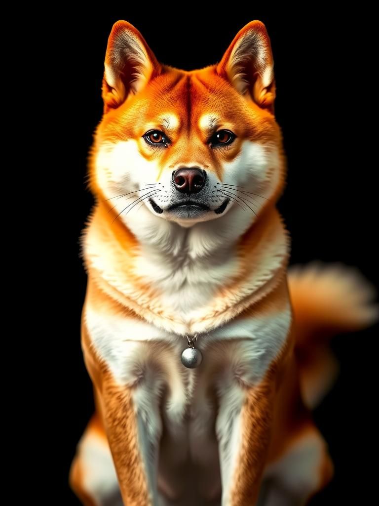 Regal Shiba Inu Portrait with Intense Gaze