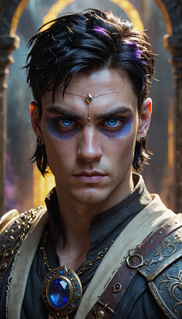 Fantasy Portrait: Scarred Man with Piercing Eyes