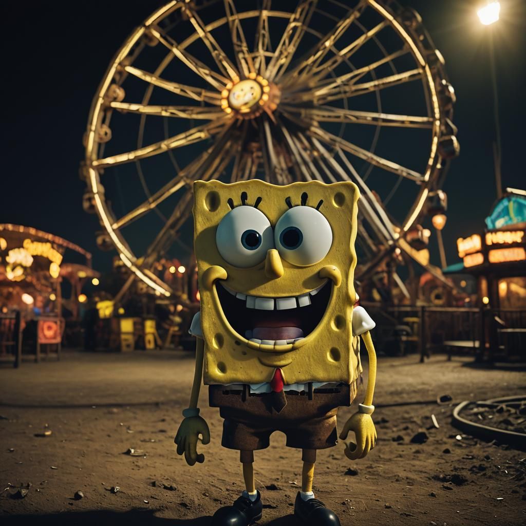 Spooky Spongebob in Abandoned Amusement Park