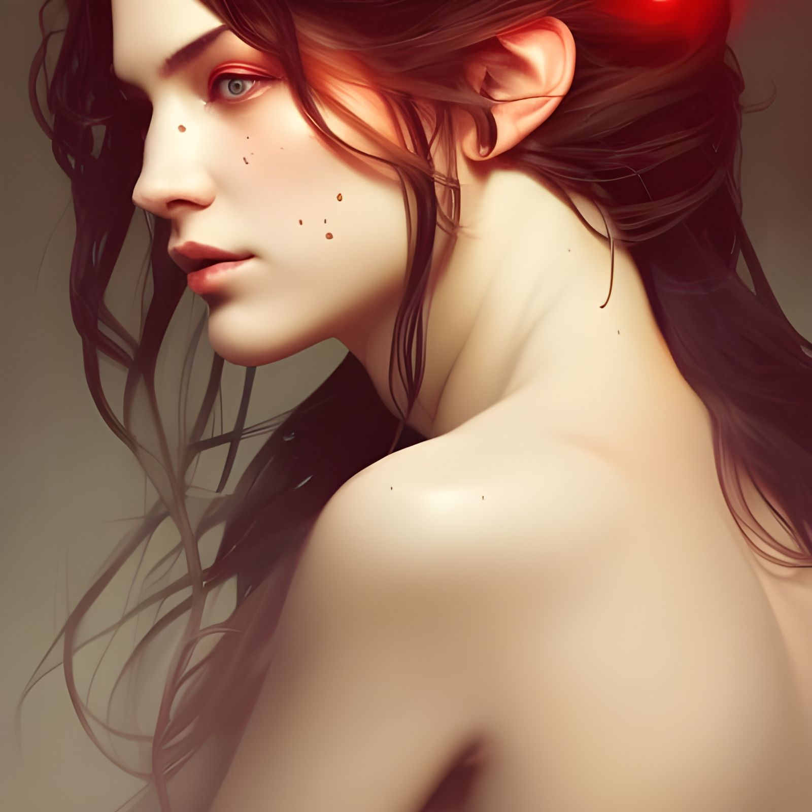 Surreal Woman with Third Eye, Hyperdetailed Digital Art