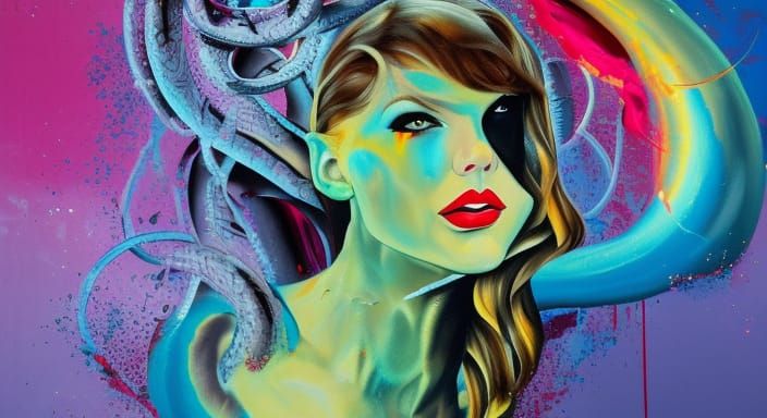 Taylor Swift as Eve in Graffiti Art Style