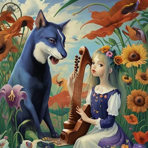 Surreal Utopia: Anthropomorphic Flowers in Oil Painting Styl...