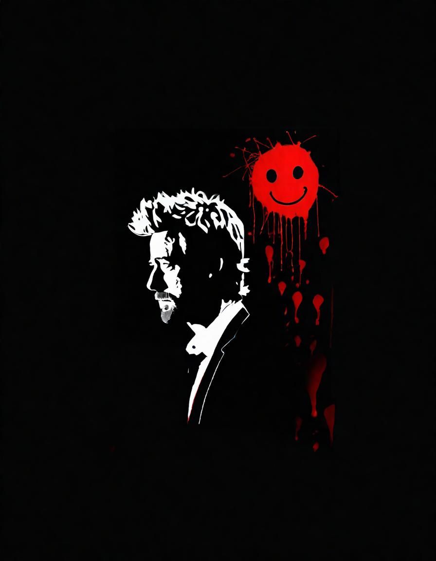 Patrick Jane Portrait with Red Smiley Graffiti
