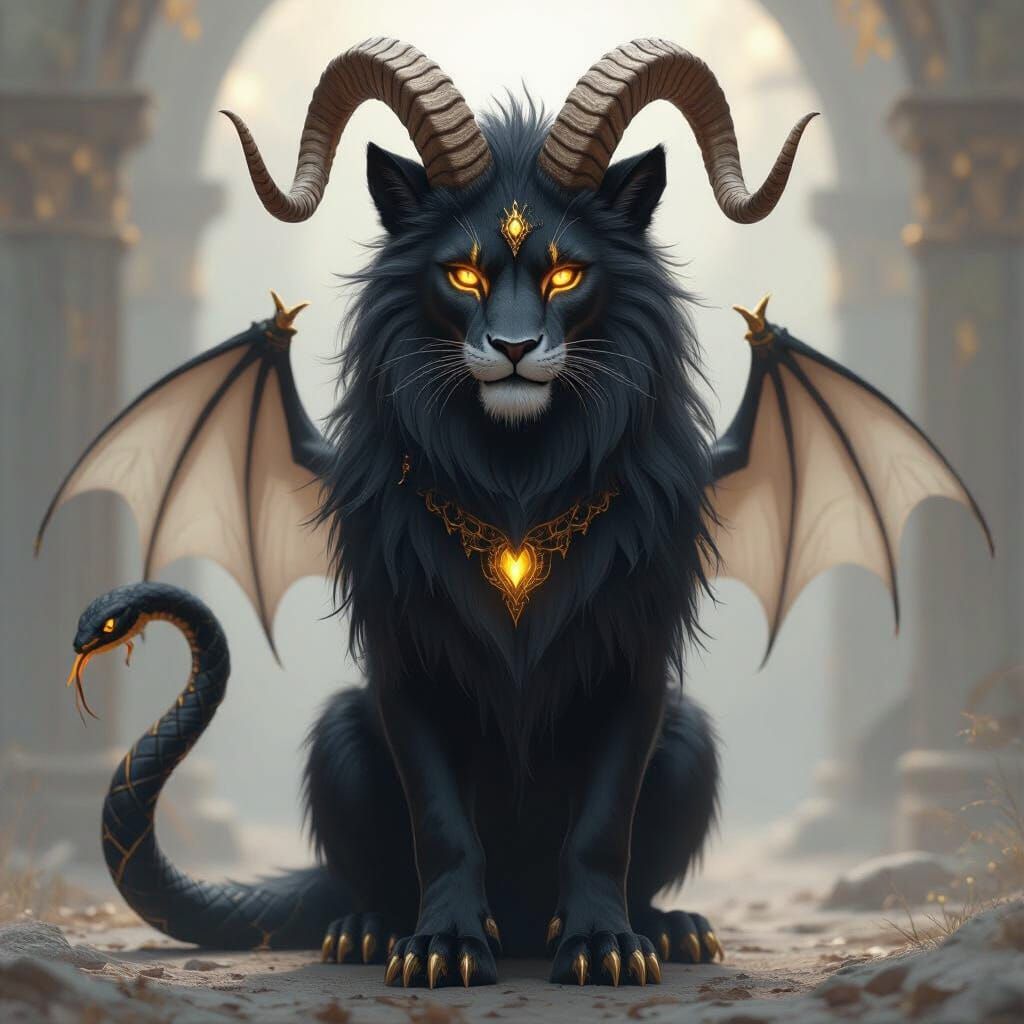 Majestic Chimera with Lion, Goat, and Snake Features