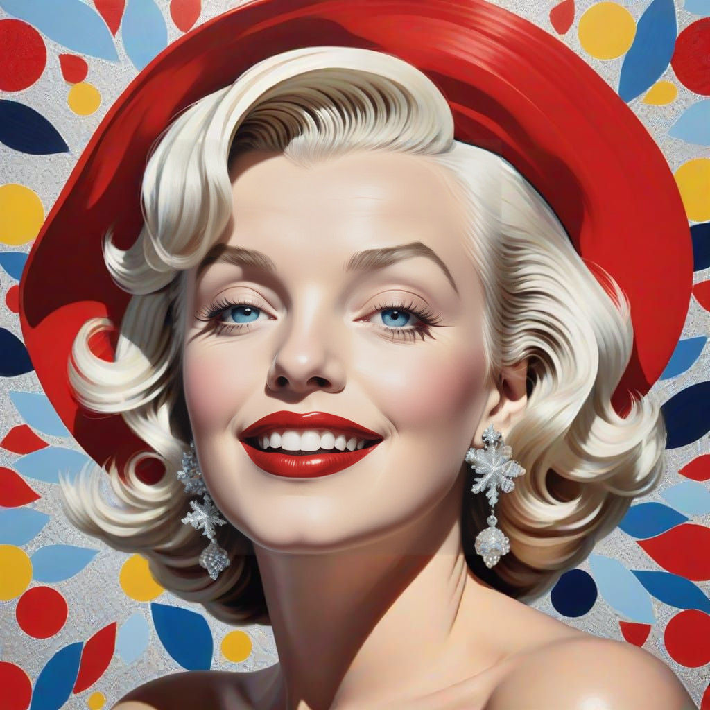 Vibrant Close-Up Portrait of Marilyn Monroe in Pop Art Style