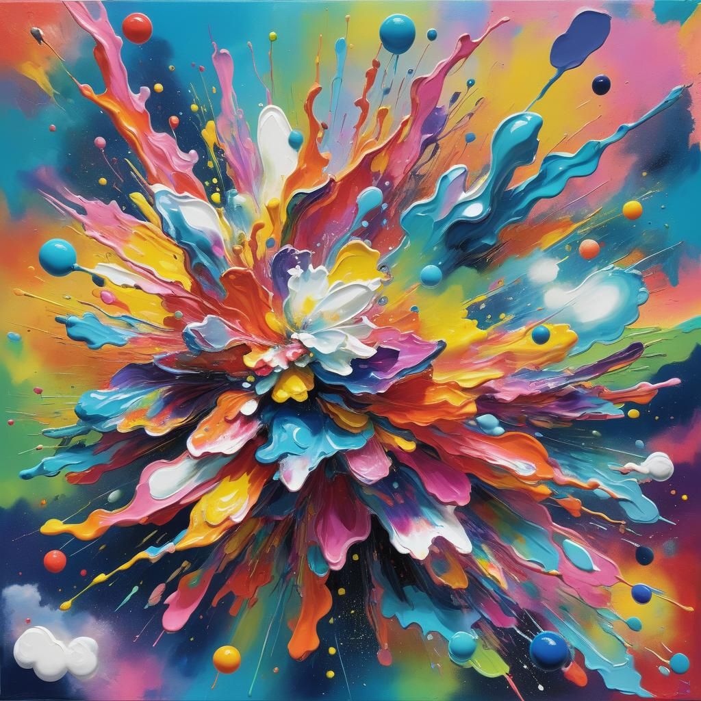 Psychedelic Galaxy in Pop Art Expressionist Style