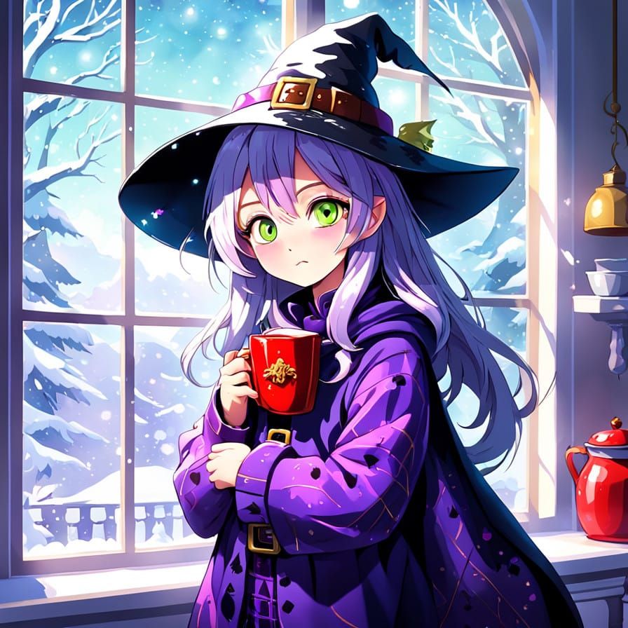 Enchanted Witch in a Winter Wonderland