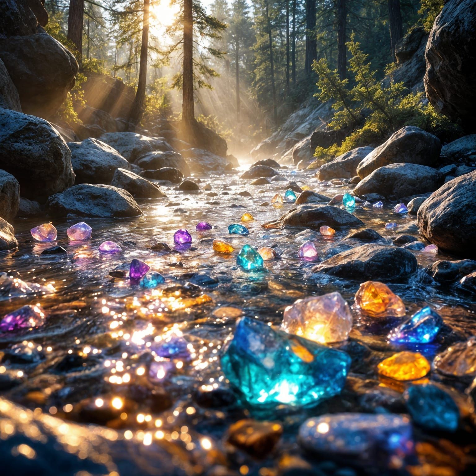 Crystal River Scene in Mount Shasta