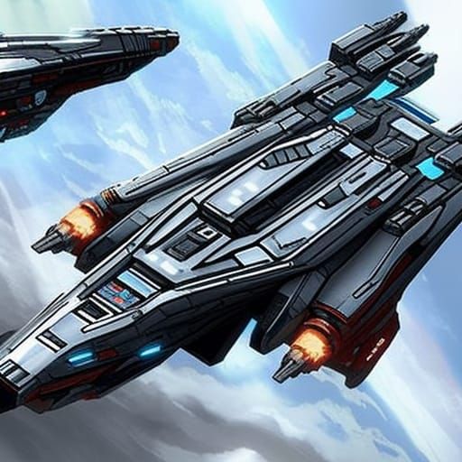 Halo Inspired UNSC Warship in Deep Space