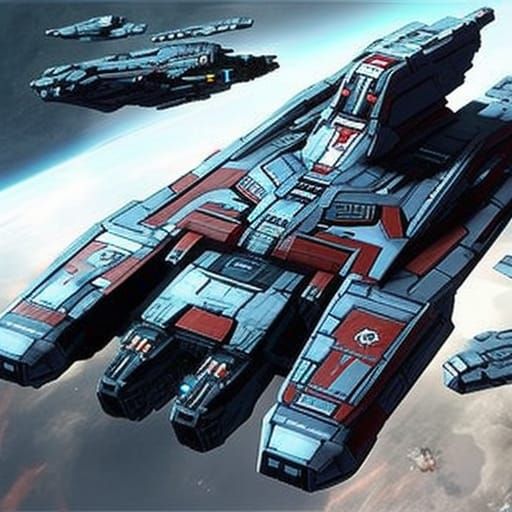 UNSC Halberd-Class Destroyer in Deep Space