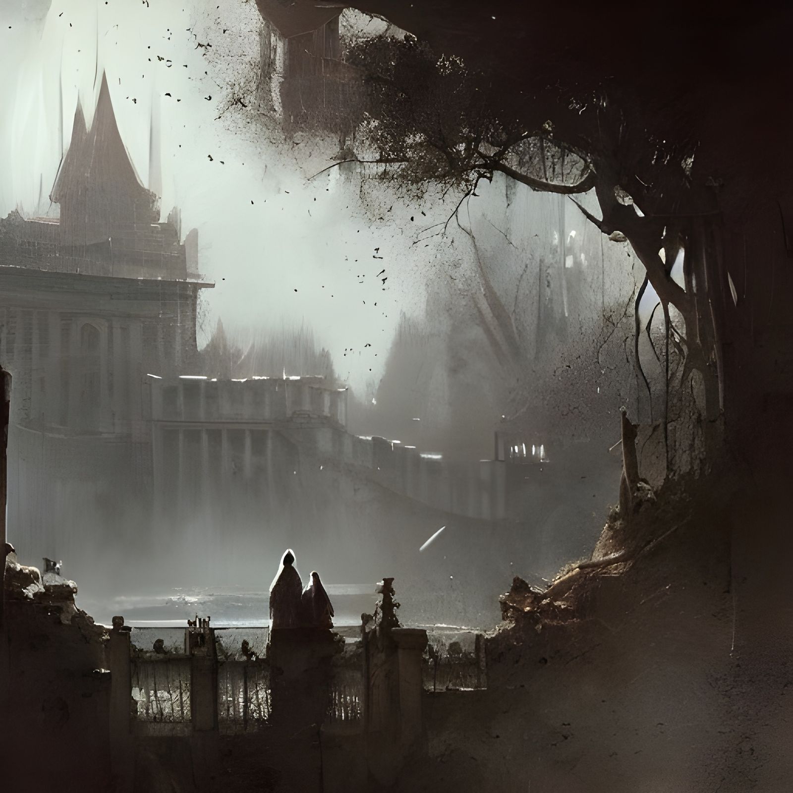 Dark Fantasy Horror of Marriage: Detailed Matte Painting