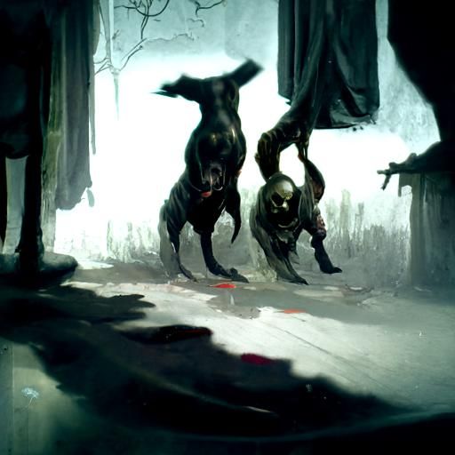 Sinister Headless Dogs Playing Fetch