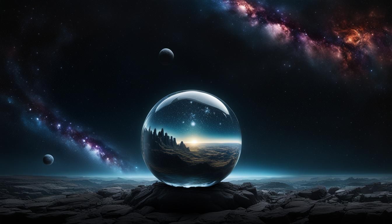 Galaxy in Glass Ball: High Resolution Photography