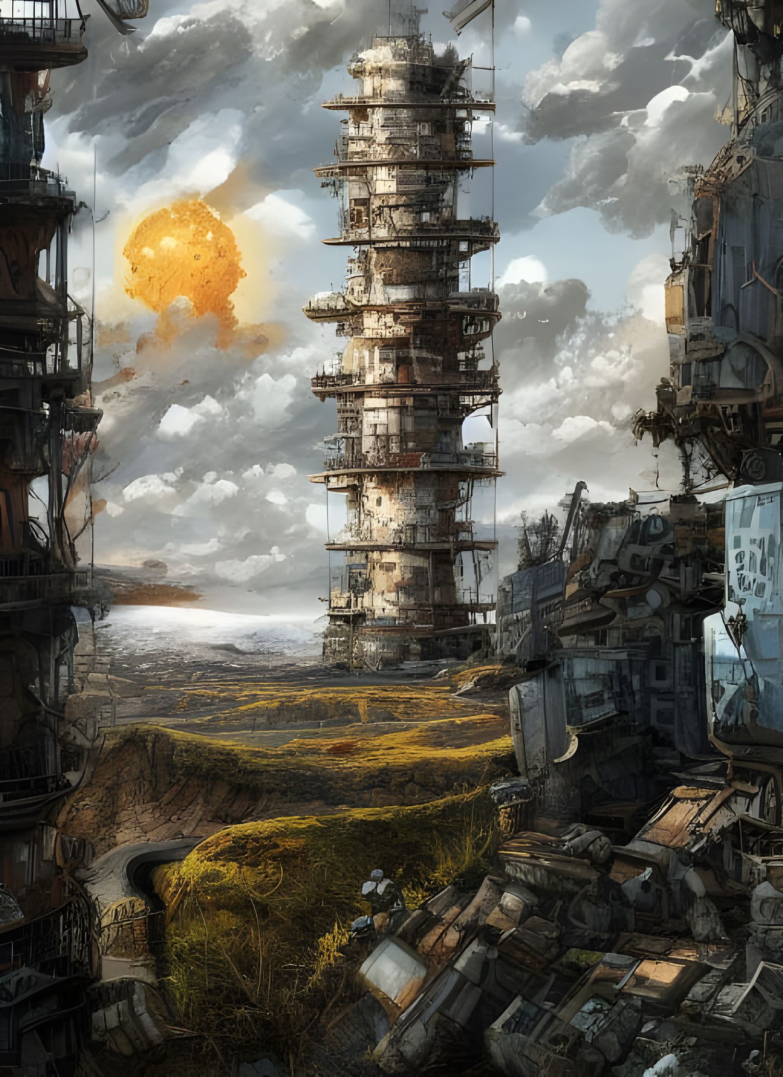 Post-Apocalyptic Tower in Photorealistic Digital Art