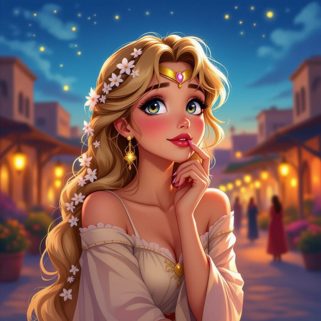 Enchanting Desert Princess Portrait in Magical Realism Style