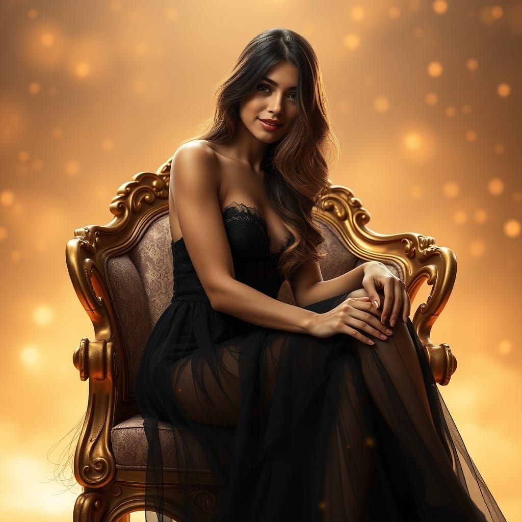 Ecuadorian Woman in Golden Haze