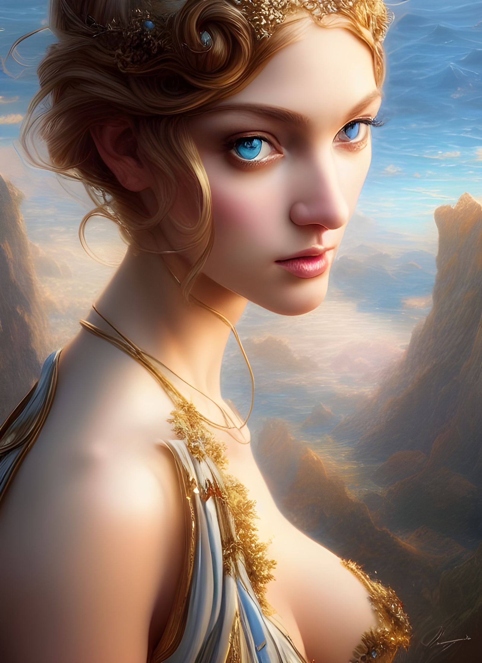 Aphrodite: Hyper-Realistic Digital Illustration in 8k