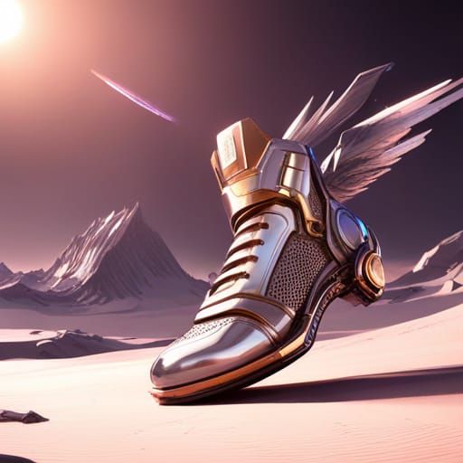 Futuristic Winged Hermes Shoes 3000 in Sci-Fi Style