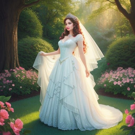 Enchanting Garden Goddess in Elegant Old Hollywood Style