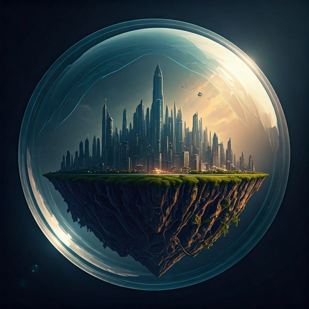 City in a Bubble: Futuristic Concept Art