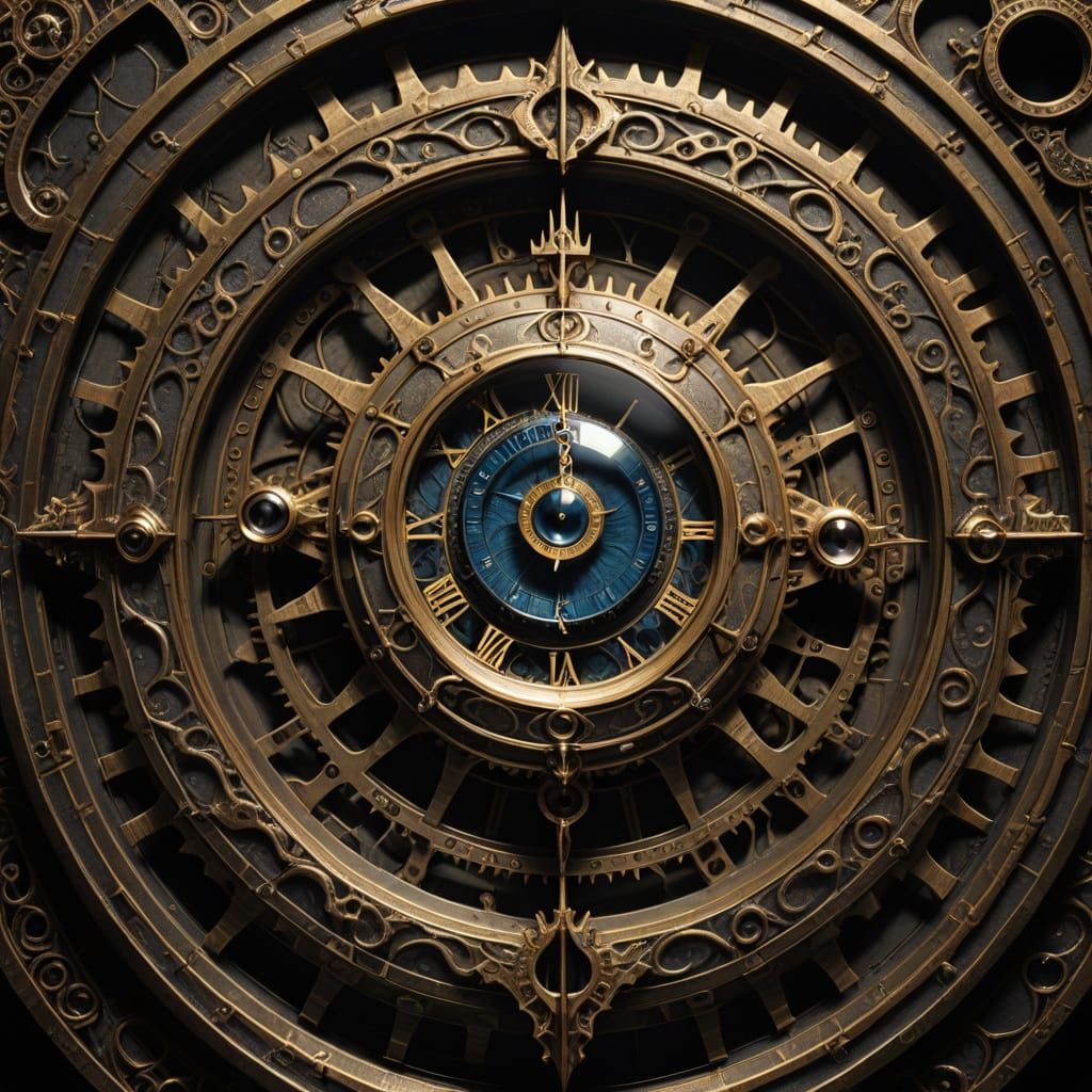 Gothic Devil's Eye in Ancient Timepiece