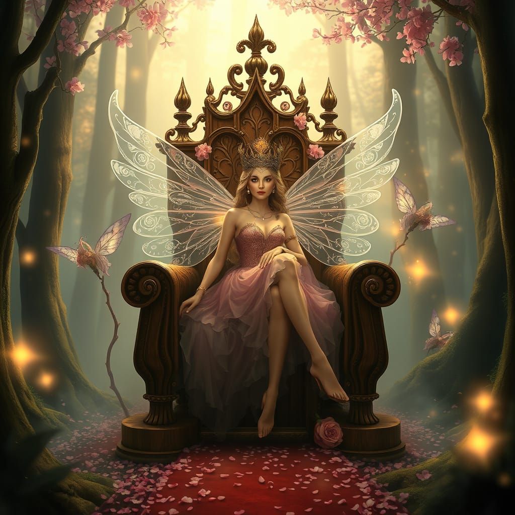 Faerie Queen on Cherry Blossom Throne