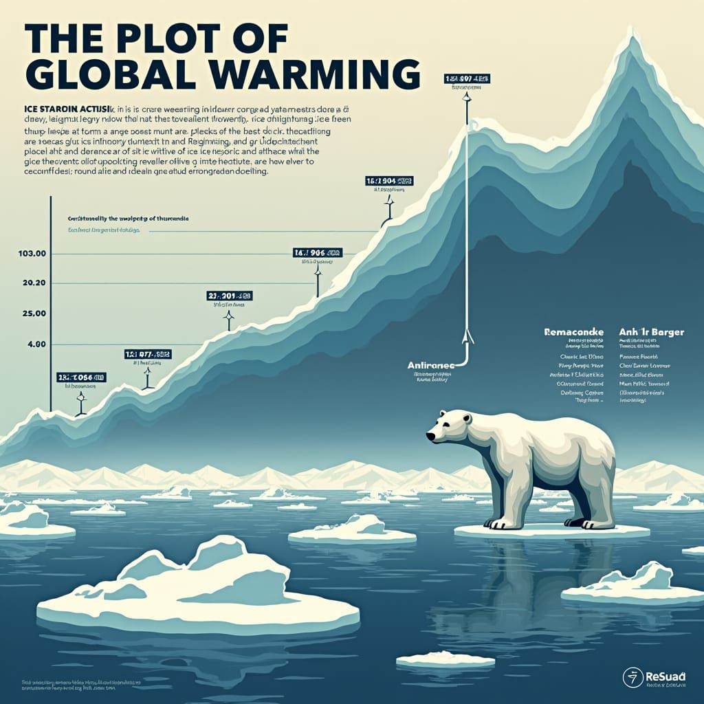 Global Warming Poster: Declining Ice Sheets Visualization