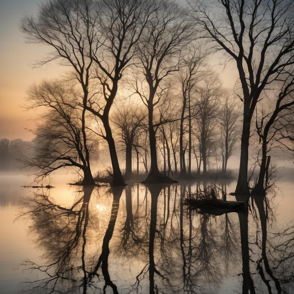 Tranquil Lake Landscape at Sunset