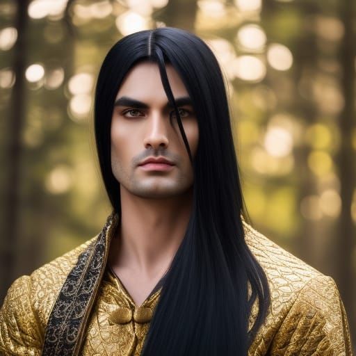 Epic Dark Fantasy Elf Warrior in Red Armor