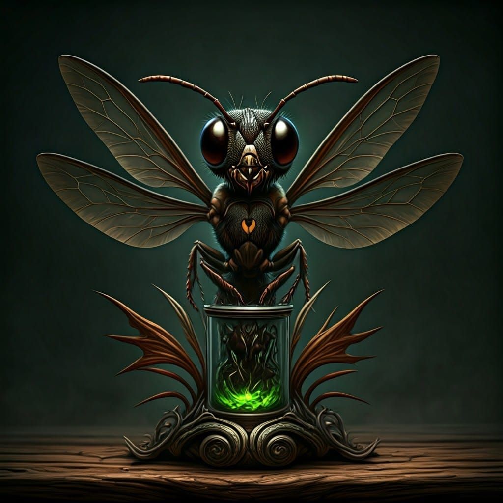 Fantasy Feywild Magic Item with Madness Wasp Venom