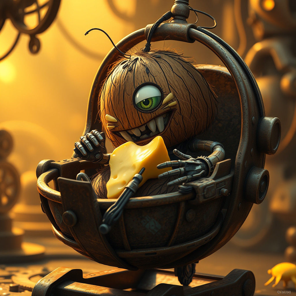 Coconut Monster Dances in Robot Cradle