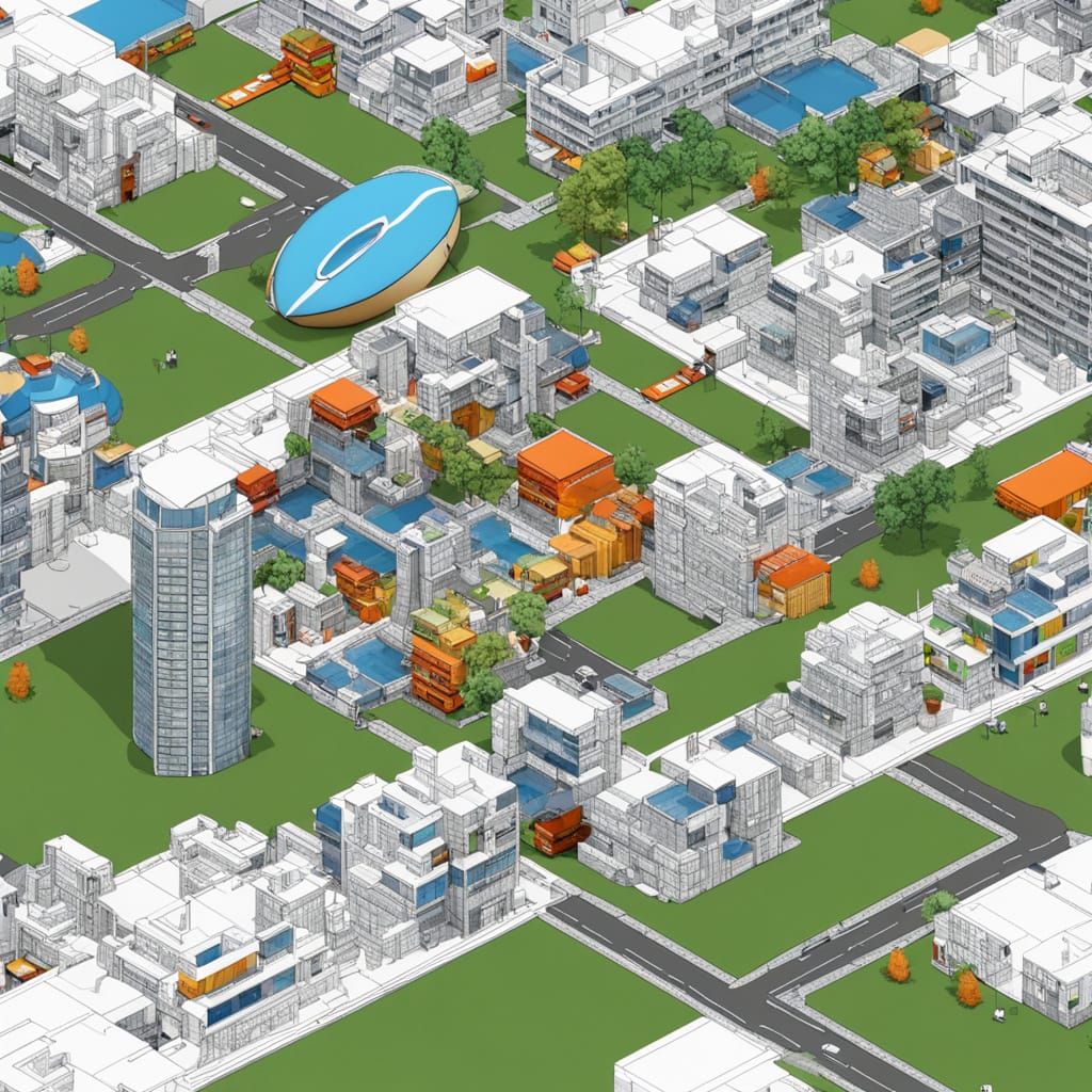 Detailed 3D World in Visio Style