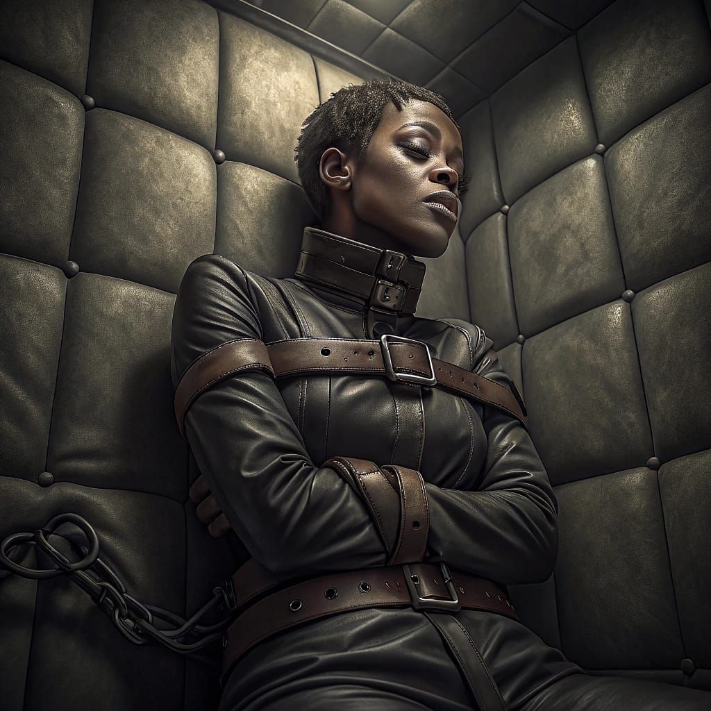 Beautiful Woman Trapped in Madhouse Straitjacket