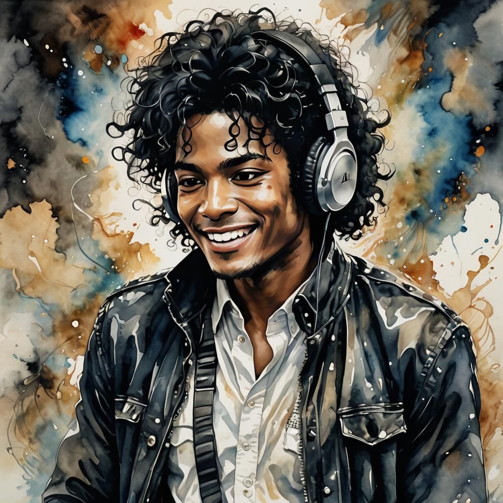 Michael Jackson Portrait with Alcohol Ink Technique