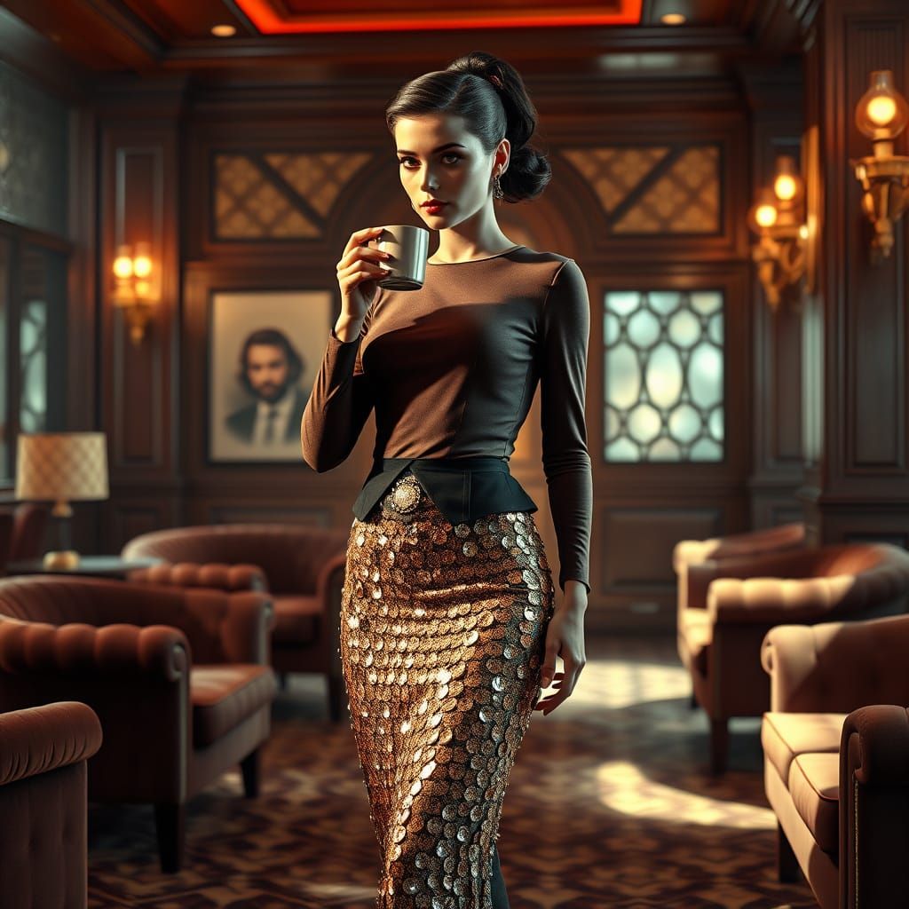 Mid-Century Elegance in a Stunning Digital Artwork