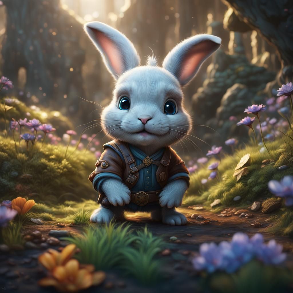 Cute Baby Bunny Detailed Matte Painting
