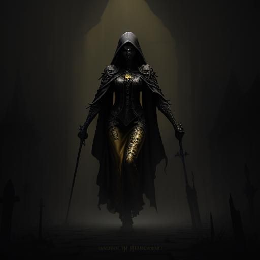 Death in Gothic Graveyard: Dark Fantasy Concept Art