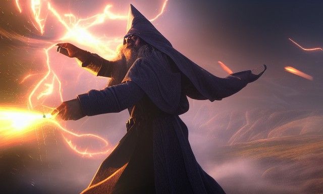 Sci-Fi Wizard with Gun Concept Art