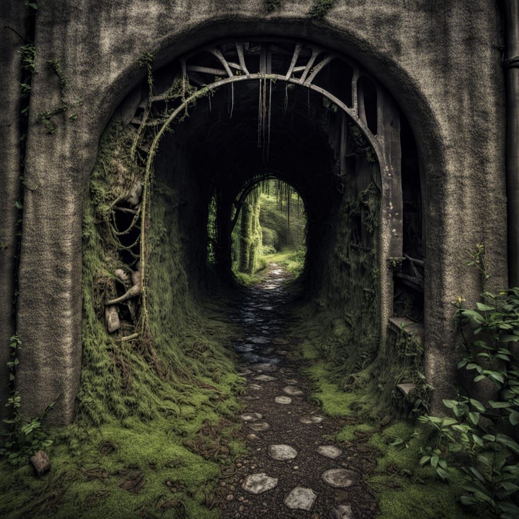 Creepy Abandoned Lichgate in Gothic Style