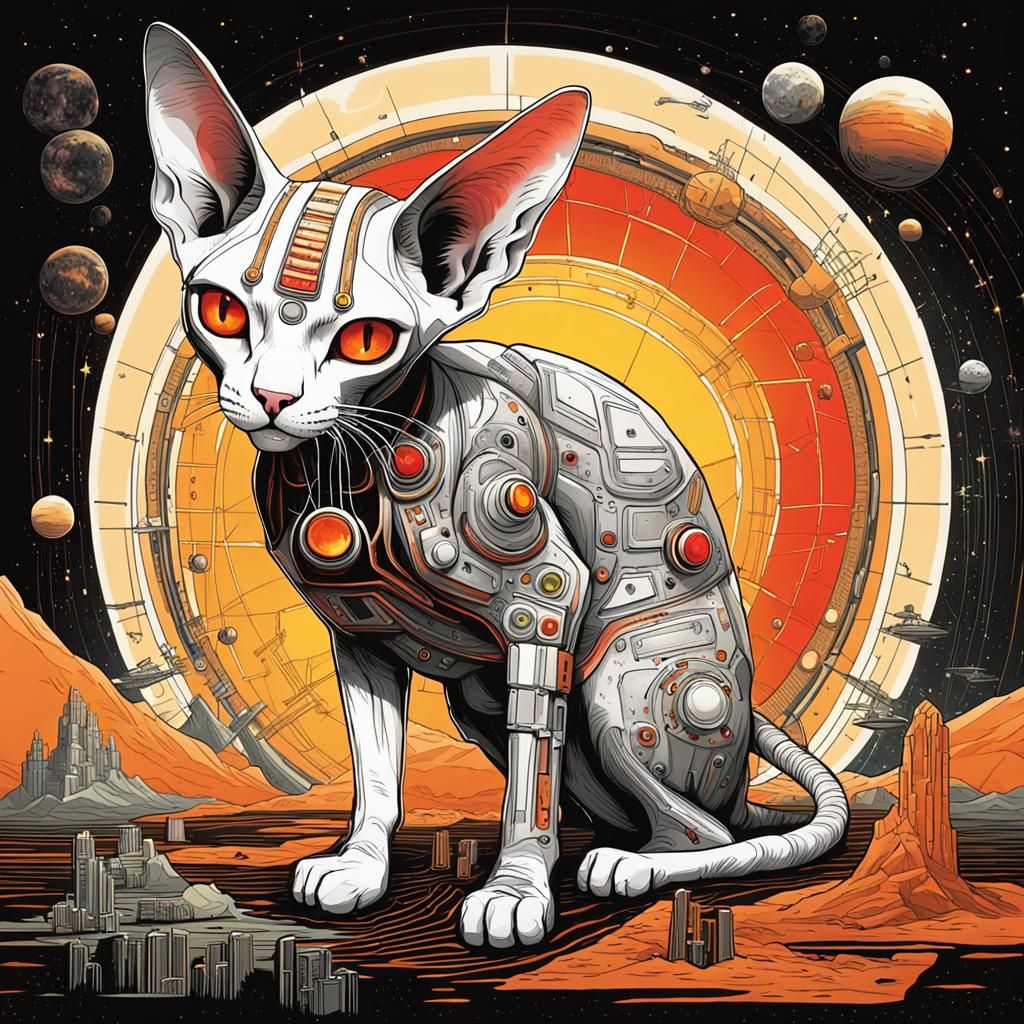 Alien Exoplanet: Sphynx Cat Plays Synth