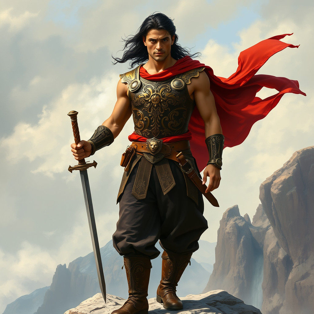 Noble Warrior Prince in Ornate Gothic Armor