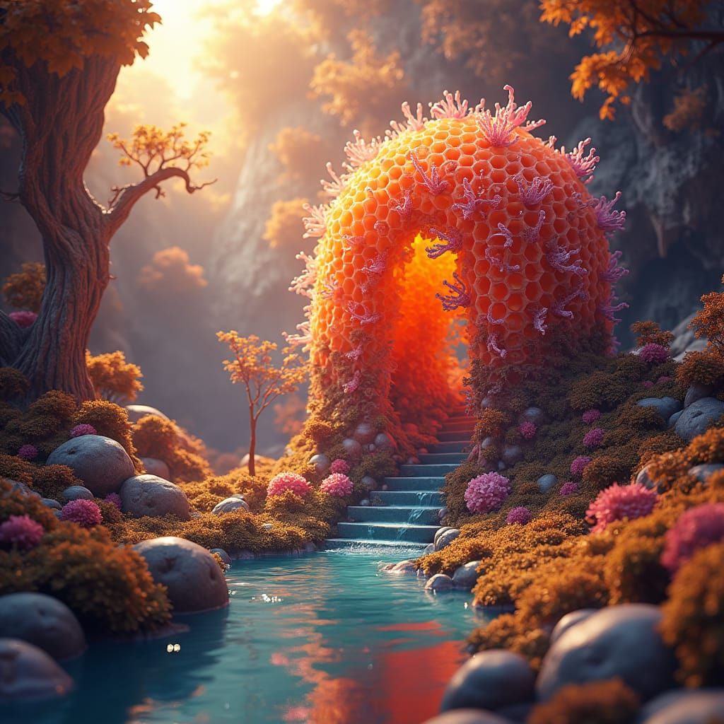 Intricate Honeycomb Structure in a Fantasy Environment