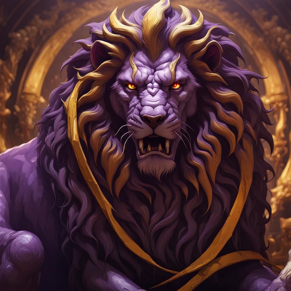 Menacing Lion in Dark Fantasy Concept Art