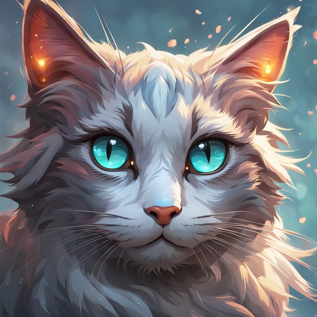 Detailed Portrait of a Cute Cat Eye