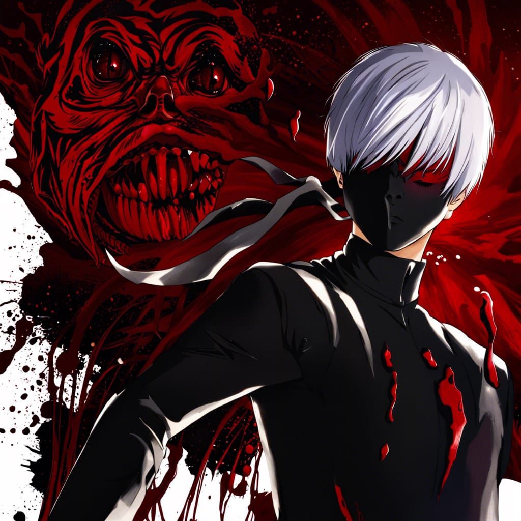 Kaneki from Tokyo Ghoul: Gothic Anime Portrait