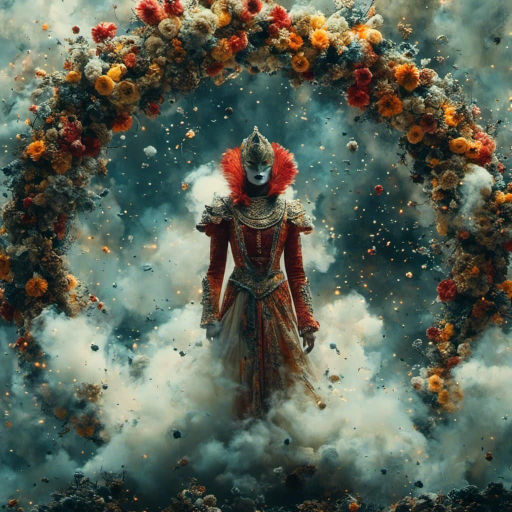 Colorful Carnival Mask in Surreal Fantasy Art Style