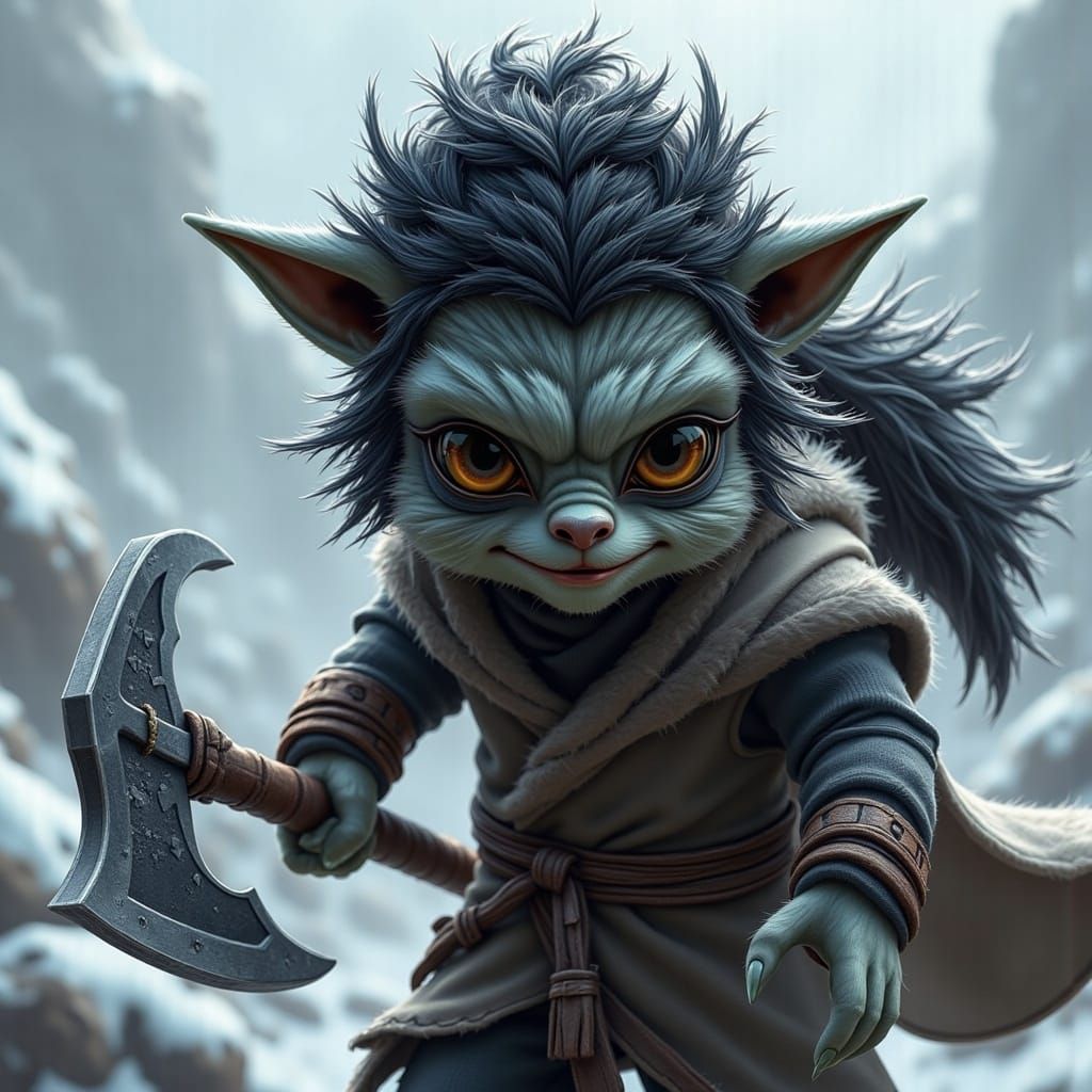 Fierce Braided Warrior Charging into Battle